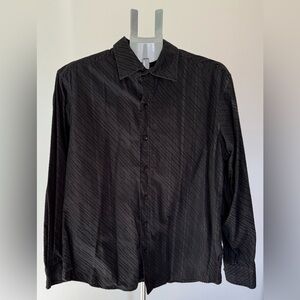 Brody Men’s Long Sleeve Dress Shirt 100% Cotton Black Size Large